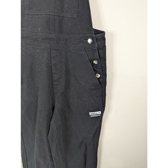 Adidas Originals Denim Jean Bib Overalls Women's 0/XXS Black Straight Leg Bibs - Picture 6 of 6